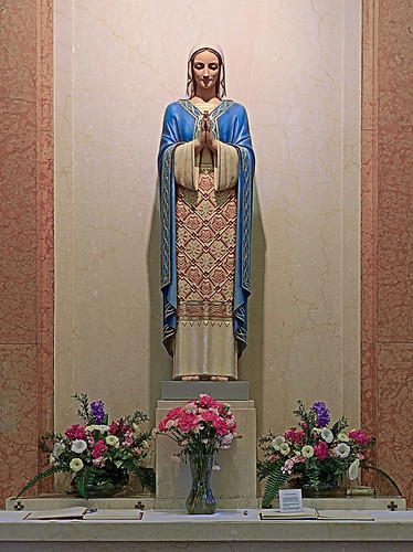Saint Gabriel the Archangel Roman Catholic Church, in Saint Louis, Missouri, USA - statue of the Blessed Virgin Mary