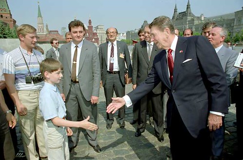 Putin y Reagan y el plaza roja 