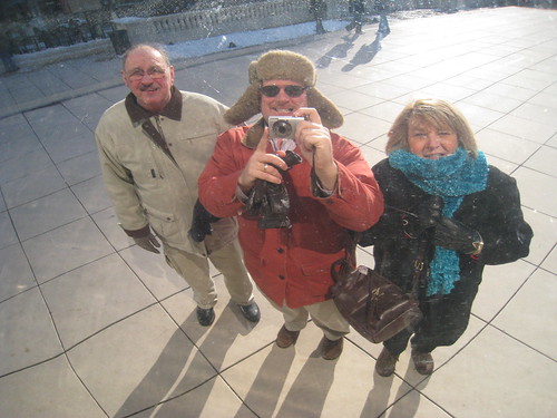 Dan Perry and folks Freezing in front of the Bean, Chicago
