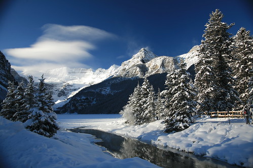 The Mountain Exhaled A winter cloud sweeps over the Victoria Glacier at <a href="http://www.discoverlakelouise.com/" rel="nofollow">Lake Louise</a> Park, Alberta, Canada