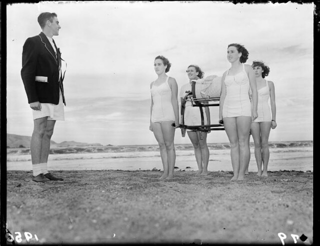 Dominion life-saving championships, Lyall Bay, Wellington. 1950