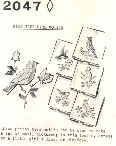 Bias Tape Birds pattern, 1969
