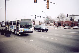 Eastbound Pace express commuter bus. Oak Lawn Illinois. March 2006.