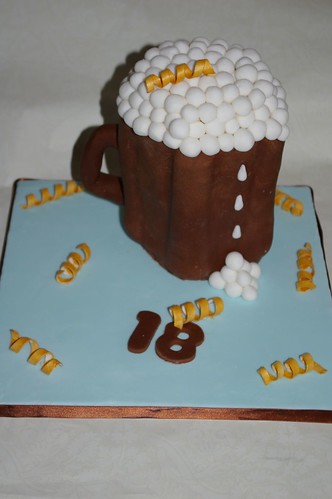 beer mug cake. Birthday eer mug cake.