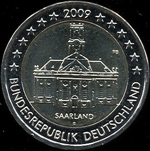 2 euro Nemecko 2009 F, Sársko