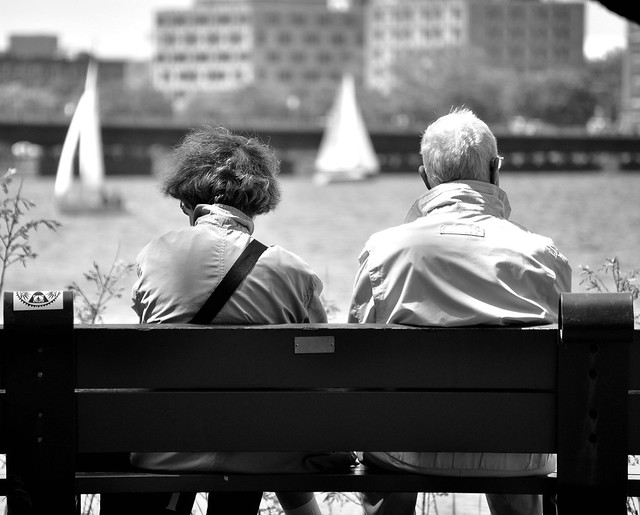 old couple by the water