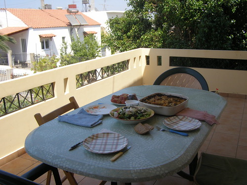 staycation balcony lunch vamvakopoulo hania chania