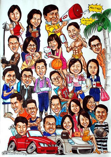 Group caricatures for HSBC colour
