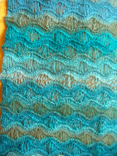 Morning Surf Scarf from handspun yarn