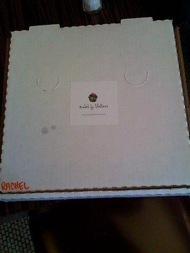 Baked by Melissa mini cupcakes in a pizza box!