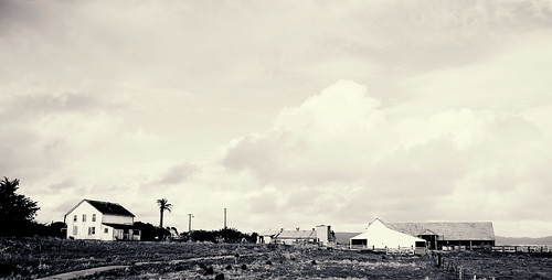 old farm in point reyes . bw