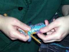 Knitting my first wheel spun yarn