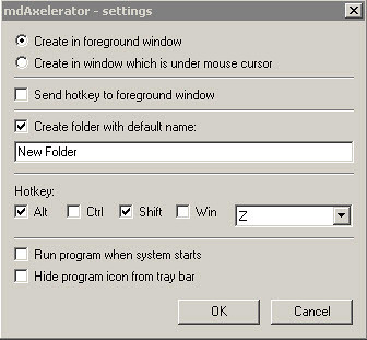 mdAxelerator create Windows folder