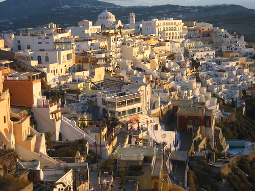 Fira under the glow of sunset