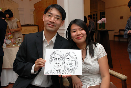 Caricature live sketching for wedding dinner7
