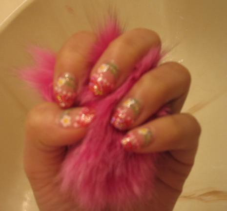 Pink glitter Prom Nails Design for girls to be the prom queen