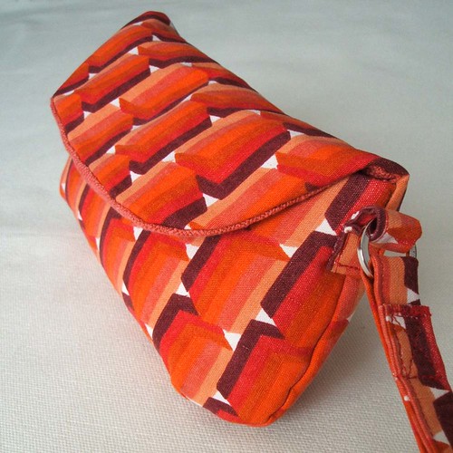 Vintage orange cubes clutch purse