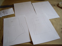 Corset drafting - tracing out the pattern pieces