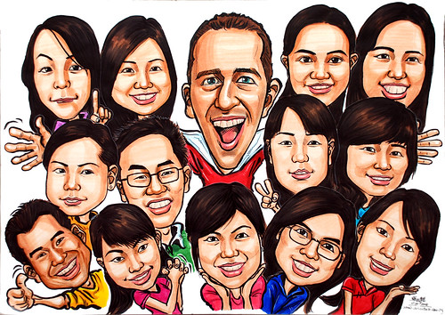 Group caricatures UBS colour