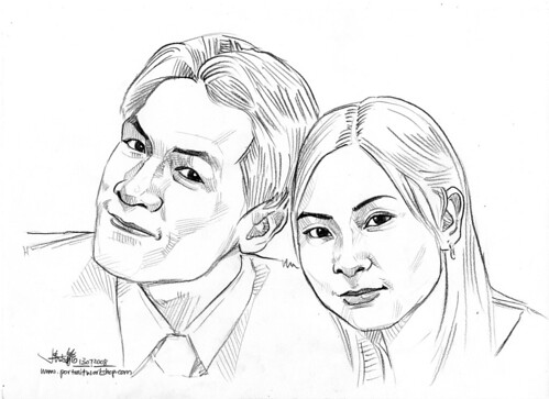 Couple portraits in pencil (simple strokes) 130708