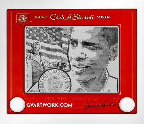 Obama Etch by George Vlosich