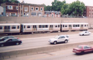 Westbound Chicago Transit Authority blue line train. Oak Park Illinois. July 2006. by Eddie from Chicago