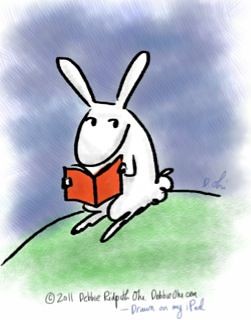 Bunny with a book (drawn on my iPad)