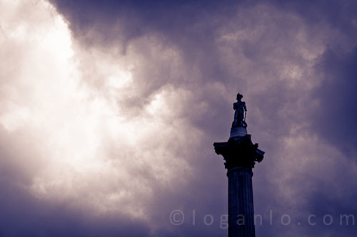 Dark clouds threatening London.