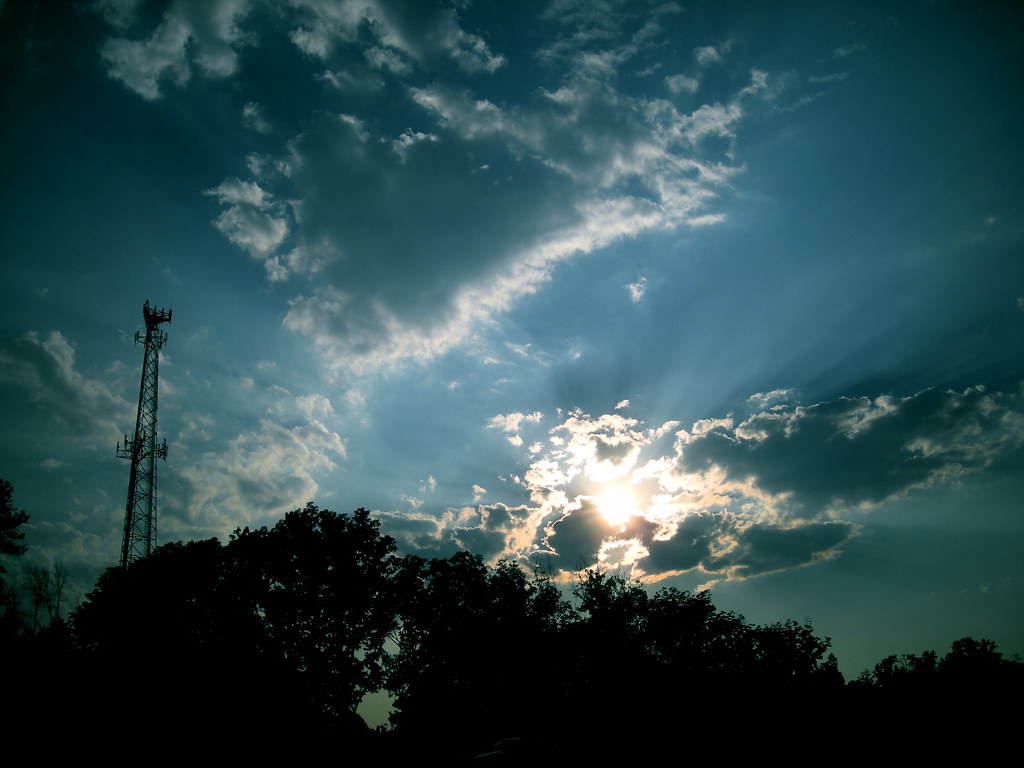 Sunset with cell tower