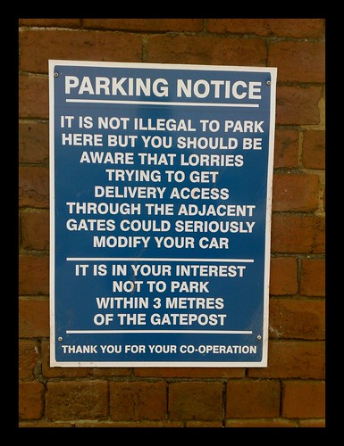 Avoid parking fails sign