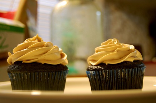 chocolate with peanut butter frosting