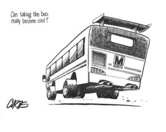 Hip Metrobus, Curtis editorial cartoon, Gazette Newspapers