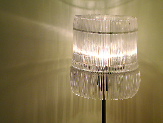 Recycled design, eco design, green design, inhabitat ICFF, ICF 2008, Appalachian State, Reclaimed design, Waste Not, BVD Waste Not Lamp, made from recycled plastic knives