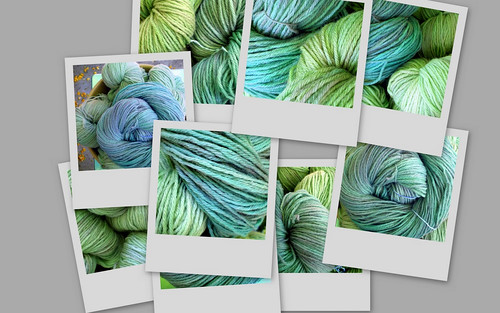 Collage of Handpainted Wool Yarn