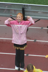 Maddie Cheering in the Rain