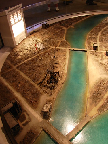 Hiroshima Before And After Bomb. Model of Hiroshima after the