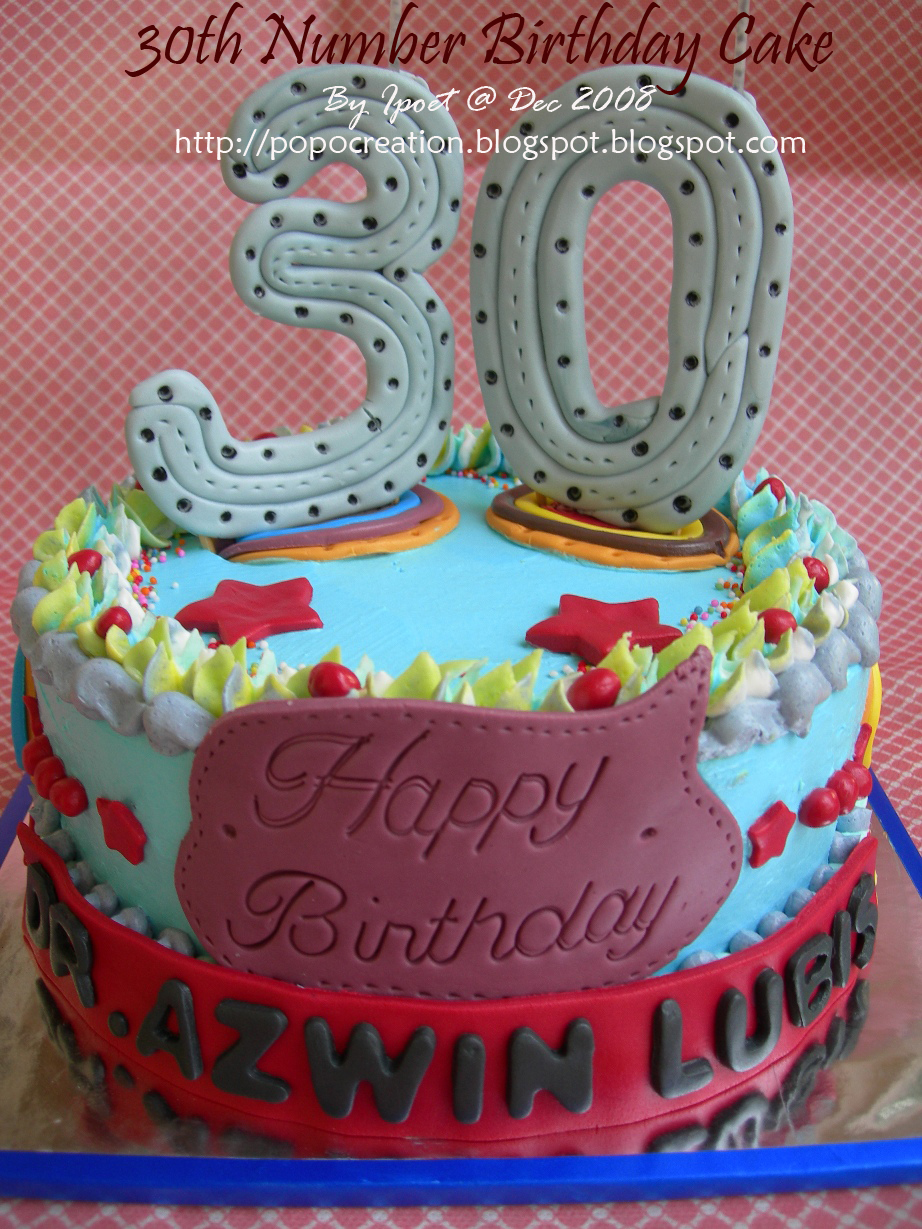 30th Number Birthday Cake