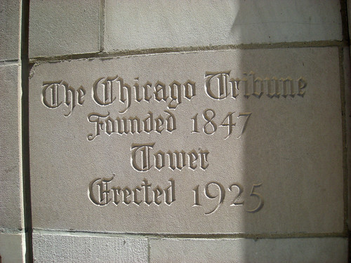 chicago tribune building. Chicago Tribune Building, cornerstone