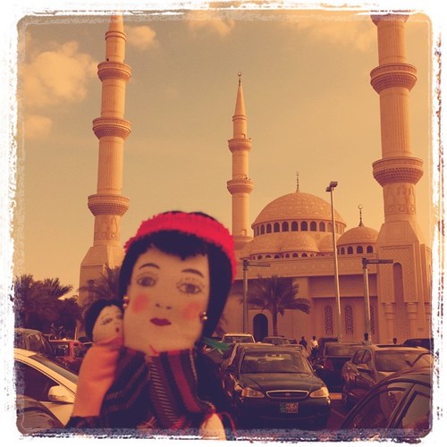 Miss Iggy by the mosque near Saint Joseph Church, Abu Dhabi