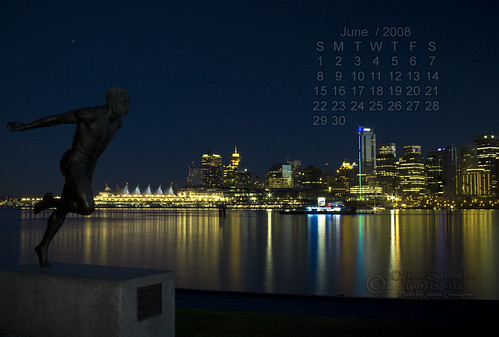 Vancouver Skyline Calendar June 2008 Desktop Background by janusz l