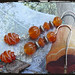 Orecchini corniola arancio - Orange carved carnelian earrings MEHGCCA