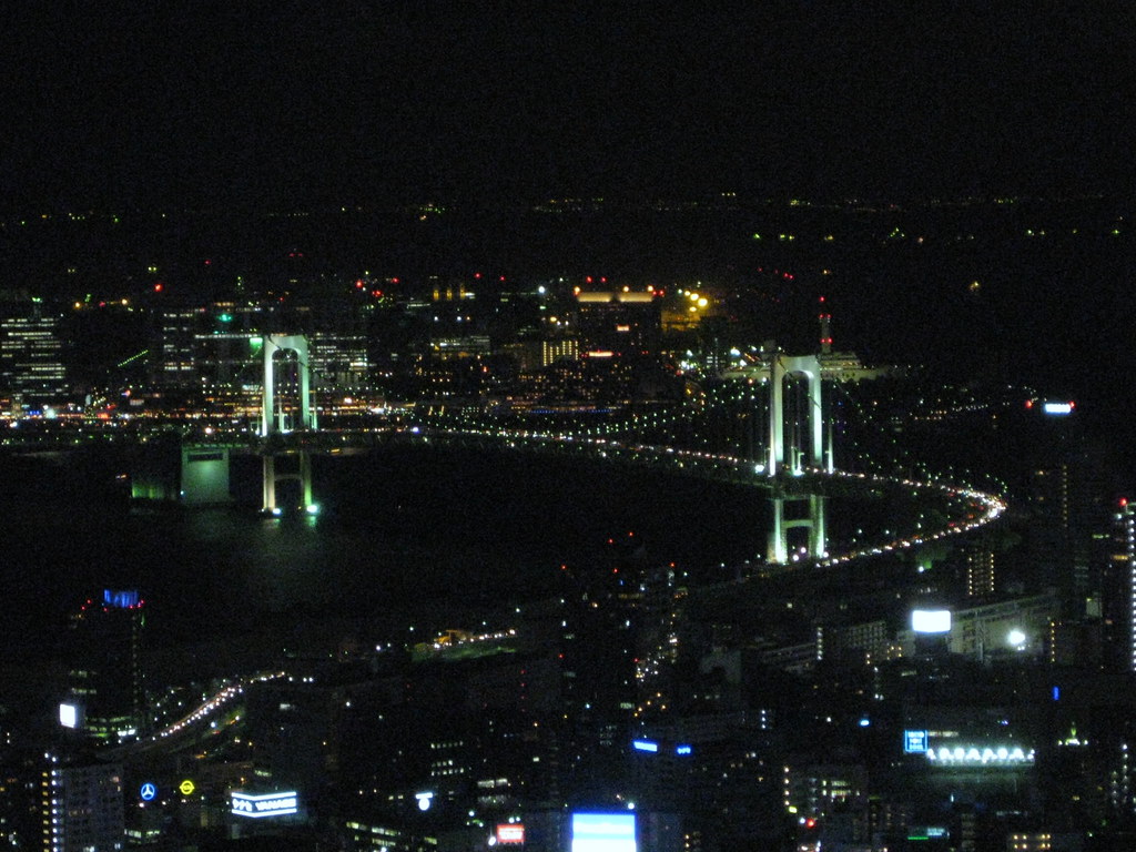 View of Rainbow Bridge from Tokyo Tower (night view)