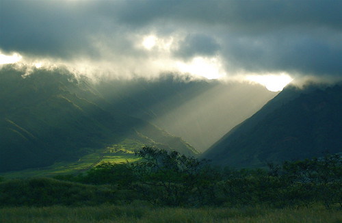 フリー写真素材|自然・風景|山|日光・太陽光線|ハワイ州|