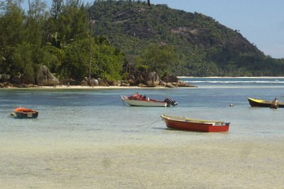 Lagune near Port Glaud on Mahe (Seychelles)