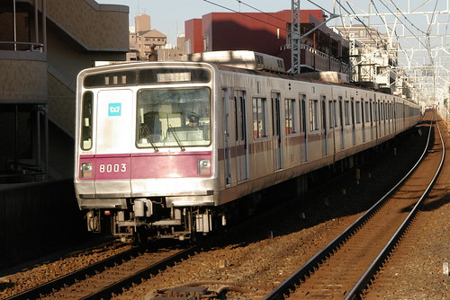Tōkyō Metro8000series in Gotanno,Adachi,Tokyo,Japan 2008/12/31