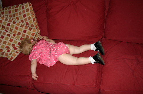 Anna asleep on the couch