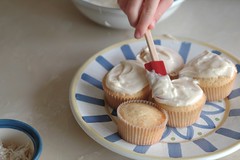 boy, frosting cupcakes by shining egg
