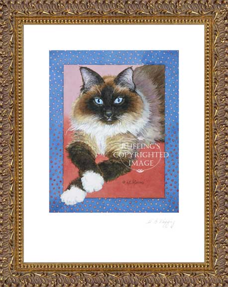 "Patiently Waiting" by A E Ruffing, Ragdoll Cat Print