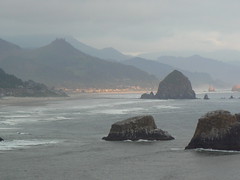 Cannon Beach and Haystack Rock from Ecola State Park viewpoint