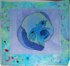 Handpainted quilt of "Bear"